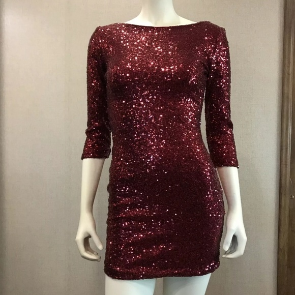 gianni bini red sequin dress